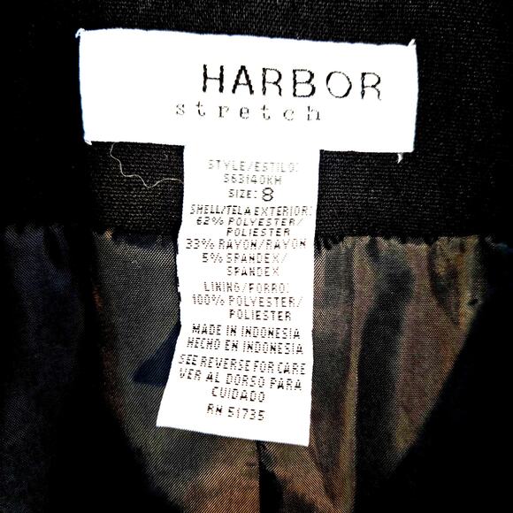 Sag Harbor Women's Blazer 8 Black Open Pockets Medium M Suit Coat - Picture 3 of 7